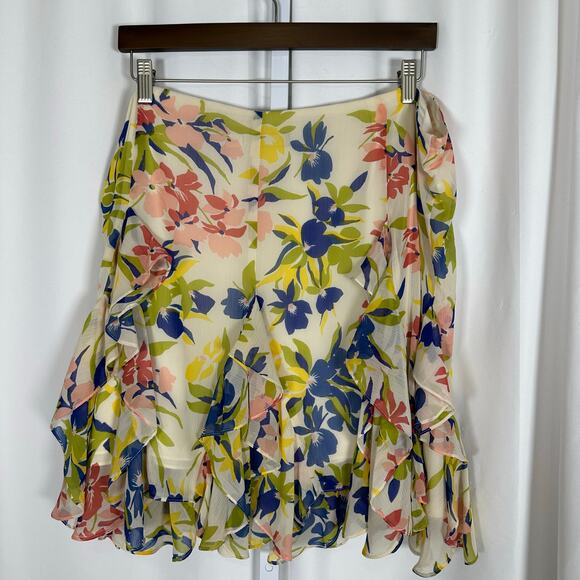 Lauren Ralph Lauren Floral Ruffle Trim Georgette Skirt 18W Feminine‎ Cottagecore - Picture 6 of 11